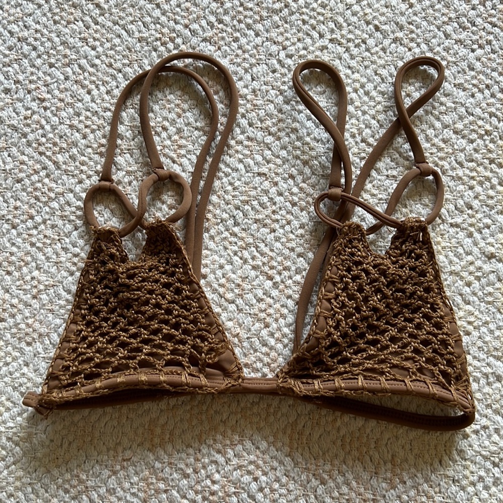 Acacia crochet bronze top in xs